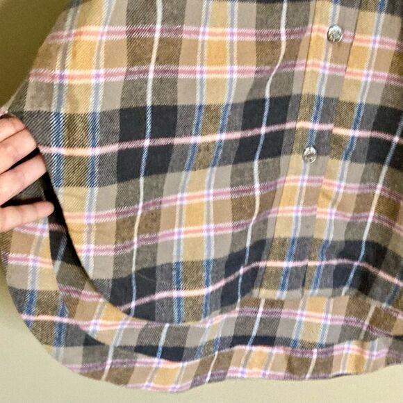 NEW Zara Oversized Plaid Shacket Overshirt Flannel Jacket Tan Pink Gray Size XL - Picture 11 of 16